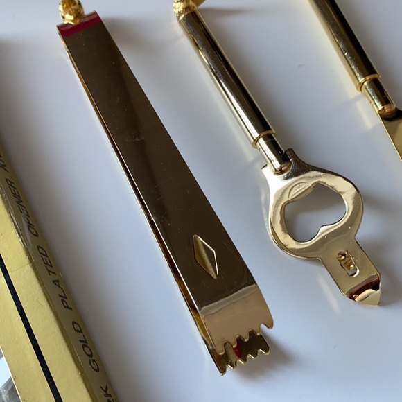 Vintage 3 piece bar tool set 22K gold plated - Picture 9 of 12